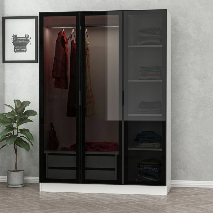 Hanah Home Armario Kale White Black